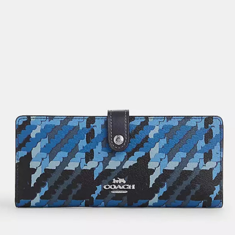 NWT COACH Slim Wallet With Graphic Plaid Print